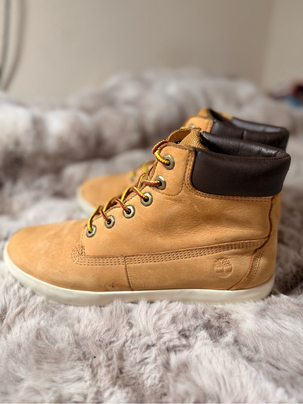 Timberland Flannery Wheat Nubuck Leather Women's‎ Boots Lightweight Size 8.5